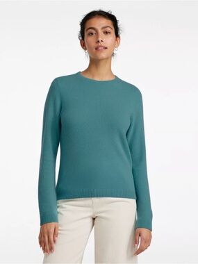L.L.Bean XL Classic Cashmere Sweater Crew Women's Regular, Storm Teal